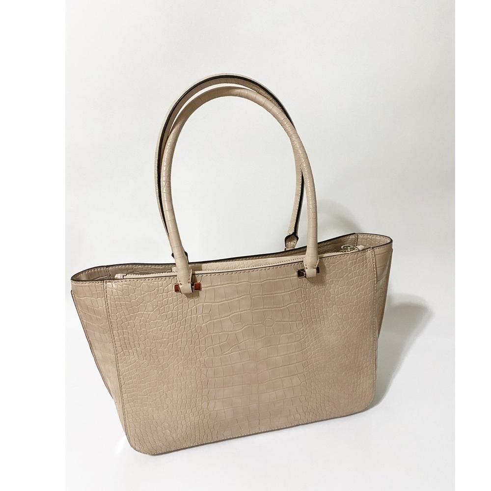 GUESS Croco Faux Leather Texture Tote Bag - Picture 4 of 16